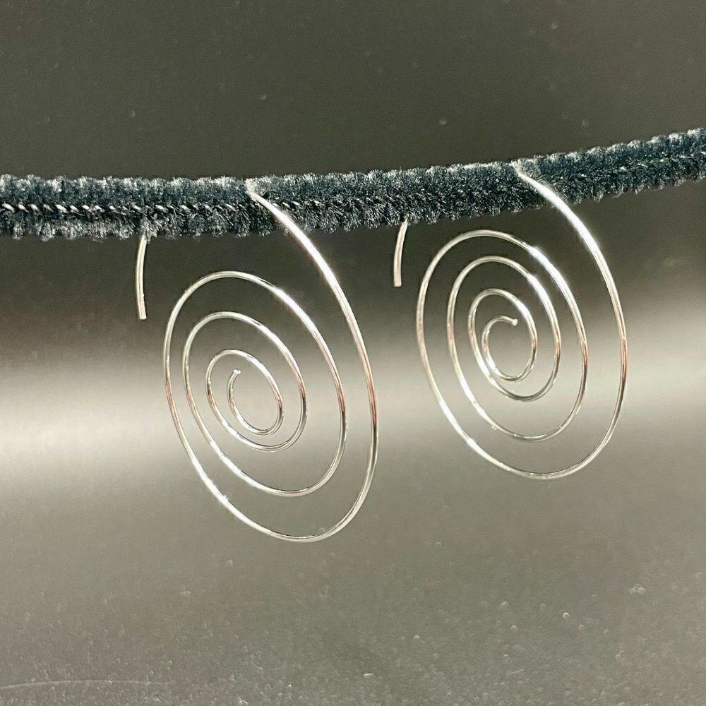 Silver Tone Multi Spiral Earrings in Silver #1242 silver